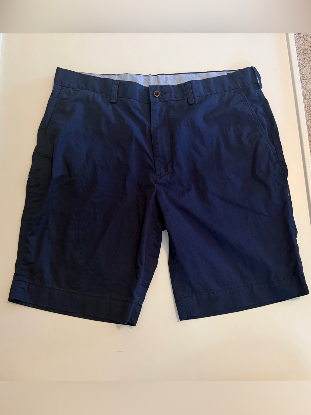 Polo Ralph Lauren Navy Flat-Front Men’s Cotton Golf Chino Shorts W35 10” Inseam